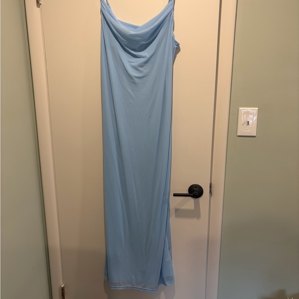 Chic Light Blue Maxi Dress